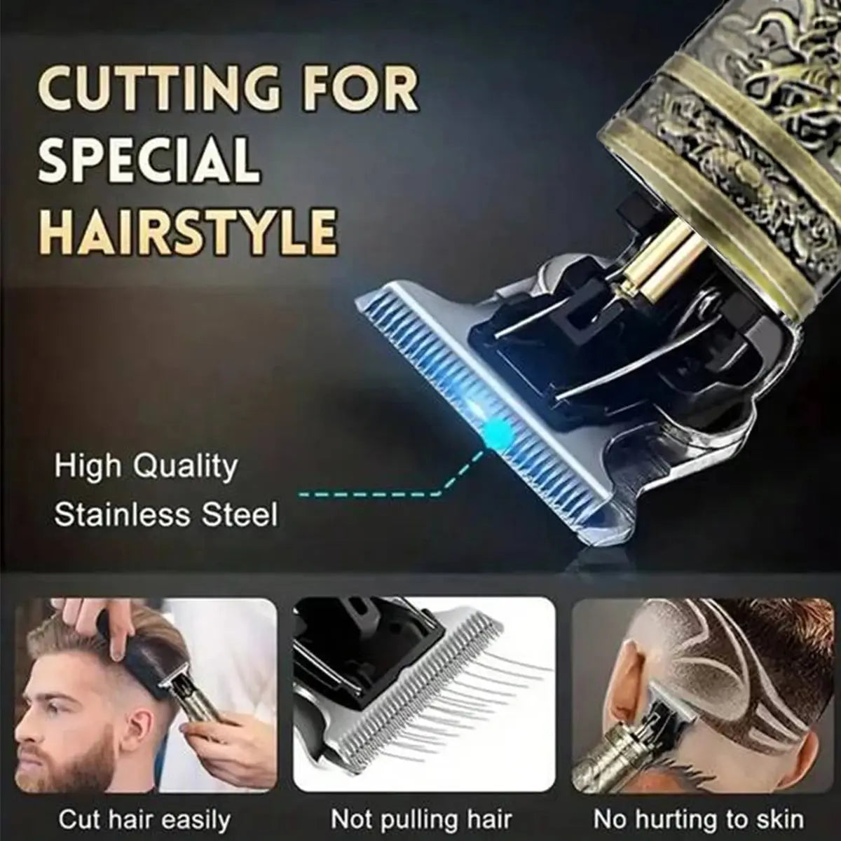 Electric Pusher T9 LCD Electric Hair Clipper Oil Shaving Head Carving