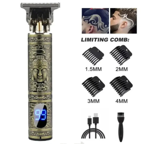 Electric Pusher T9 LCD Electric Hair Clipper Oil Shaving Head Carving