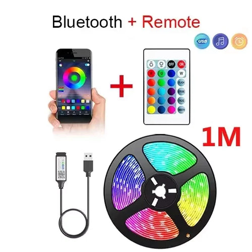 5M 5050 5V LED Light Strip USB Infrared Remote Control Flexible Lamp