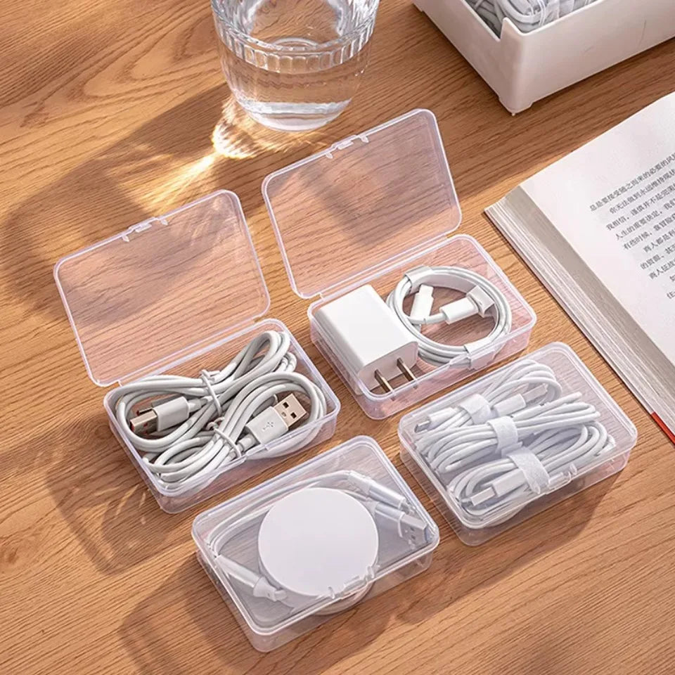 1Set Data Cable Storage Box Cable Organizer Bag With Power Charging