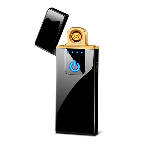 Touch Sensing Metal Electric Outdoor Windproof Lighter Dual Arc