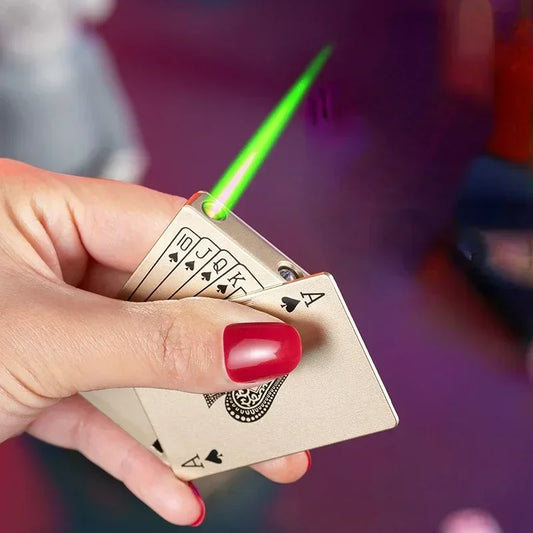 Creative Poker Ace of Spades Lighter Butane Windproof Straight Metal