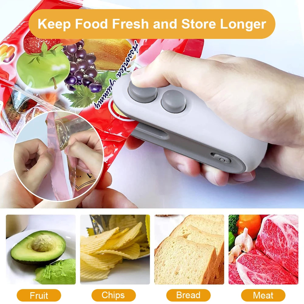 Sealing Machine Rechargable 2 In 1 Bag Mini Heat Sealer Storage Bag