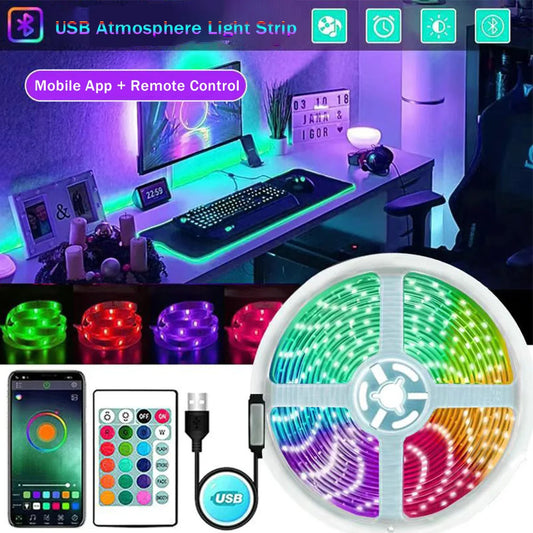 5M 5050 5V LED Light Strip USB Infrared Remote Control Flexible Lamp