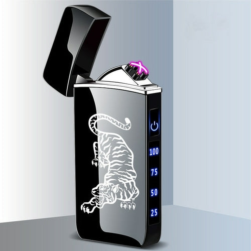 Touch Sensing Metal Electric Outdoor Windproof Lighter Dual Arc