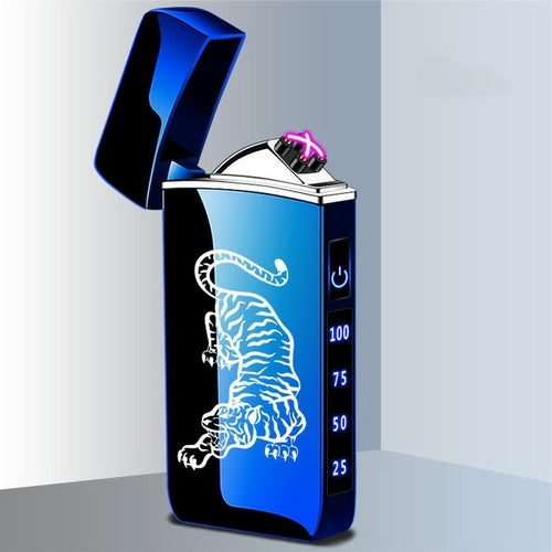 Touch Sensing Metal Electric Outdoor Windproof Lighter Dual Arc