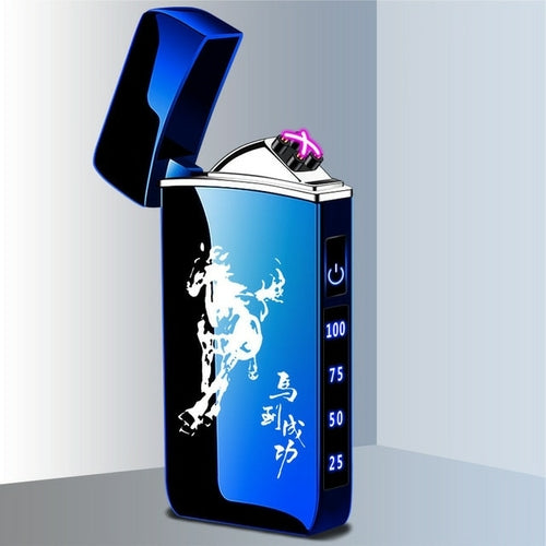 Touch Sensing Metal Electric Outdoor Windproof Lighter Dual Arc