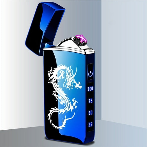 Touch Sensing Metal Electric Outdoor Windproof Lighter Dual Arc