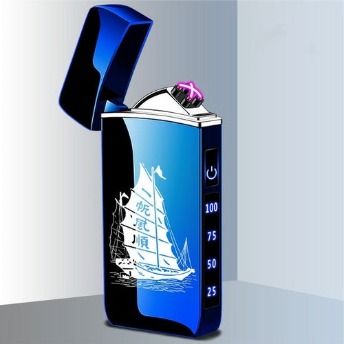 Touch Sensing Metal Electric Outdoor Windproof Lighter Dual Arc