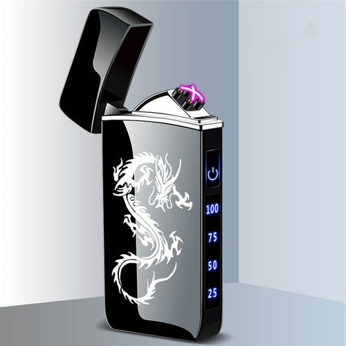 Touch Sensing Metal Electric Outdoor Windproof Lighter Dual Arc
