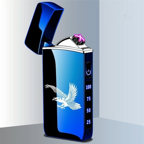 Touch Sensing Metal Electric Outdoor Windproof Lighter Dual Arc