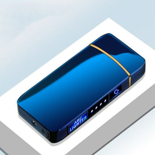 Touch Sensing Metal Electric Outdoor Windproof Lighter Dual Arc
