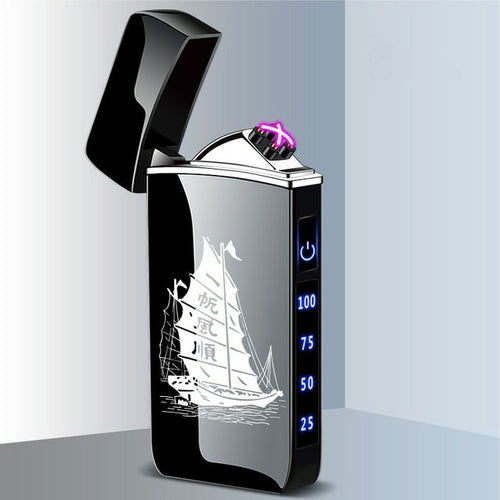 Touch Sensing Metal Electric Outdoor Windproof Lighter Dual Arc