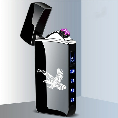 Touch Sensing Metal Electric Outdoor Windproof Lighter Dual Arc
