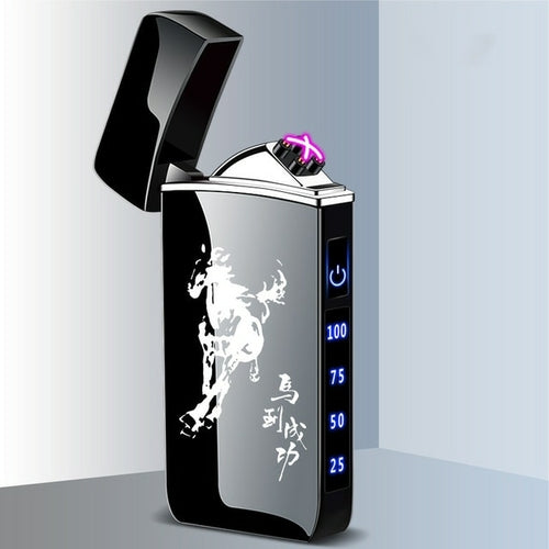 Touch Sensing Metal Electric Outdoor Windproof Lighter Dual Arc