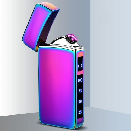 Touch Sensing Metal Electric Outdoor Windproof Lighter Dual Arc