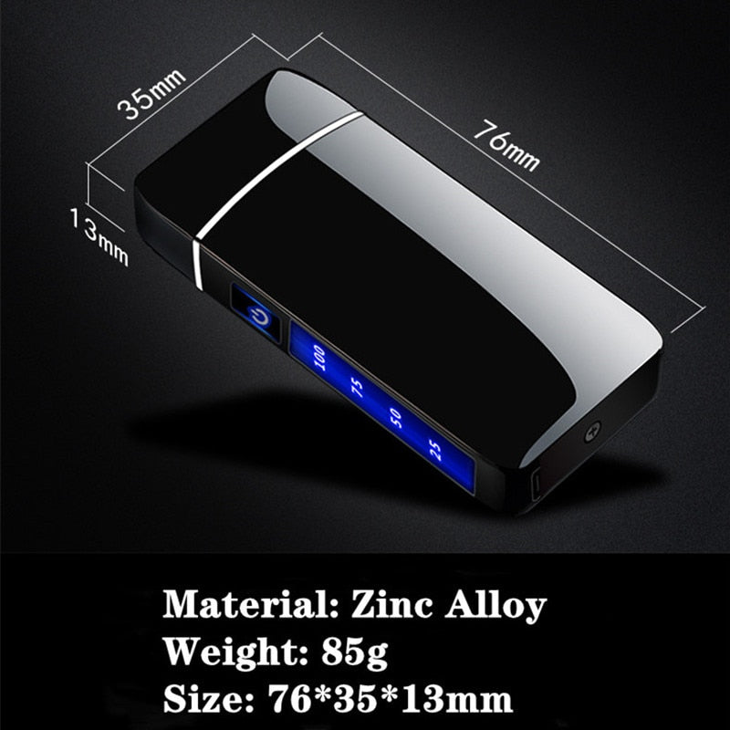 Touch Sensing Metal Electric Outdoor Windproof Lighter Dual Arc